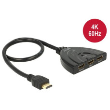 DELOCK Switch HDMI UHD 3x HDMI in 1x HDMI out 4K, 50cm kábellel 18600