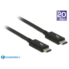 DELOCK kábel Thunderbolt 3 USB Type-C male to male, passzív 5A, 1m, fekete 84845