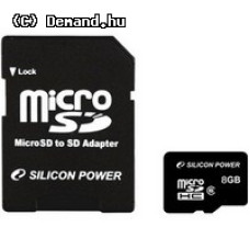 SILICON POWER 8GB Micro Secure Digital Card + SD adapter CL6