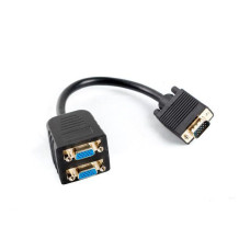 Lanberg adapter VGA-VGA x2 20cm AD-0020-BK