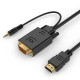 Gembird HDMI-VGA és audio kábeladapter, egy port, 1,8 m, fekete A-HDMI-VGA-03-6