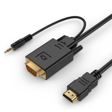 Gembird HDMI-VGA és audio kábeladapter, egy port, 3m, fekete A-HDMI-VGA-03-10