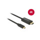 Delock Cable USB Type-C male  HDMI male (DP Alt Mode)4K 30 Hz 1m black 85258