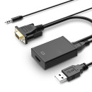 Gembird adapter  VGA(M) - HDMI(F), black A-VGA-HDMI-01