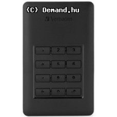 VERBATIM 2,5" külső HDD, 1TB, USB 3.1, 256 bit AES hardveres titkosítás, GDPR, "Secure Portable", fekete 53401