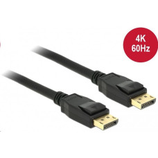 DELOCK kábel Displayport 1.2 male/male összekötő 4K 60Hz, 1.5m, fekete 85508