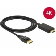 Delock Kábel Displayport 1.2 dugó -High Speed HDMI-A dugó passzív 4K, 5m, fekete 85319