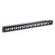 Equip Patch Panel - 769324 (Cat6A Keystone patch panel, 24 port, 1U, árnyékolt, fekete)