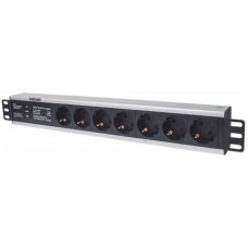 Manhattan elosztó - 19" 1.5U Rackmount elosztó, 7 aljzat,  3m, túlfeszültség védelem, PDU