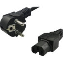 LOGILINK - Power cord, safety plug 90° to IEC C15 female, 2m, black CP105