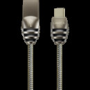 CANYON Type C USB 2.0 standard cable, Power & Data output, 5V 2A, OD 3.5mm, metallic Jacket, 1m,  gun color CNS-USBC5DG