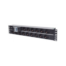 Manhattan elosztó - 19" 2U Rackmount elosztó, 15 aljzat,  3m, túlfeszültség védelem, PDU