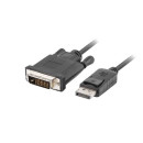 Lanberg cable Displayport(M) V1.2-DVI-D(M)(24+1) 1.8m Black DUAL LINK CA-DPDV-10CU-0018-BK