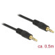 DeLock Stereo Jack Cable 3.5mm 3 pin male  male 0,5m Black 83742