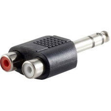 Jack - RCA átalakító adapter (3.5 mm sztereo Jack dugó - 2 RCA aljzat) fekete színű Tru Components 1559822