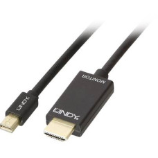 LINDY Kijelző csatlakozó / HDMI Csatlakozókábel [1x Mini DisplayPort dugó - 1x HDMI dugó] 3 m Fekete