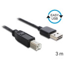 Delock EASY-USB 2.0 -A apa - USB 2.0-B apa kábel, 3 m 83360