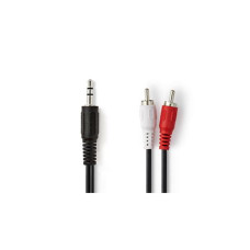 Nedis Sztereó Audiokábel 2.0m (3.5mm jack apa - 2xRCA apa) CAGT22200BK20