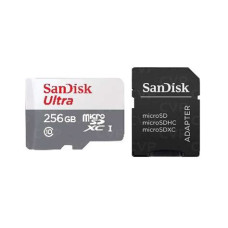 256GB microSDXC Sandisk Ultra CL10 + adapter (186561 / SDSQUNR-256G-GN6TA)