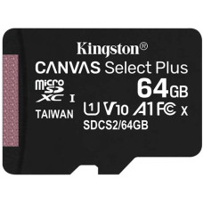 64GB microSDXC Kingston Canvas Select Plus CL10 memóriakártya 2db/cs + adapter (SDCS2/64GB-2P1A)