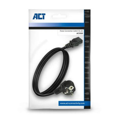 ACT AC3305 Powercord mains connector CEE 7/7 male (angled) - C13 black 2m Black AC3305